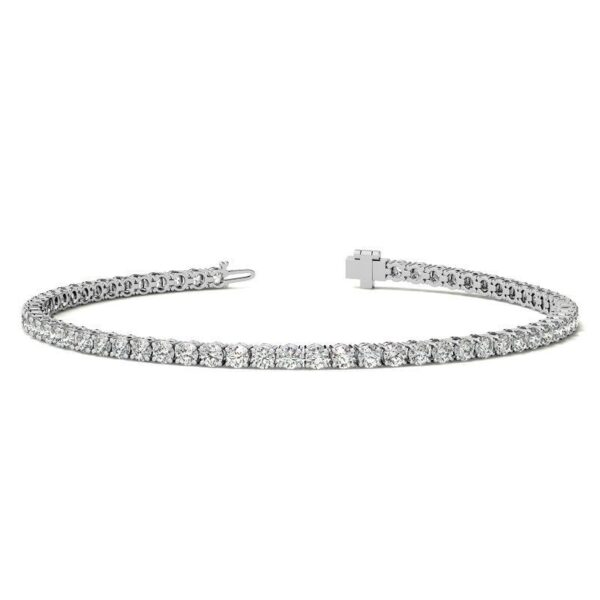 3.50 CTW Lab Grown Diamond Tennis Bracelet in 14kt White/Yellow Gold (G/VS) AGI Certified